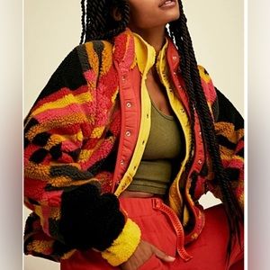 Free People movement hit the slopes printed fleece jacket